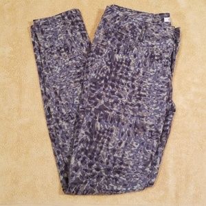 CAbi Grey Print Skinny Straight Pants in Size 4